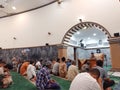 an ustadz gave a lecture before the tarawih prayer