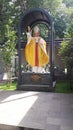 Purwokerto, november 2022,statue of saint john paul II during holiday season Royalty Free Stock Photo