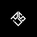 PUS letter logo design on black background. PUS creative initials letter logo concept. PUS letter design