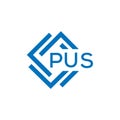 PUS letter logo design on white background. PUS creative circle letter logo