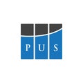 PUS letter logo design on WHITE background. PUS creative initials letter logo concept. PUS letter design
