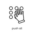 Push all fingers to slide and expand icon. Trendy modern flat li