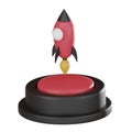 Push button for business launch rocket Creative Startup 3d render Royalty Free Stock Photo