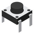Push button electronic component. Push button icon. Isometric push button. Isometric electronic component. Vector illustration Royalty Free Stock Photo