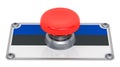 Push button with Estonian flag, 3D rendering