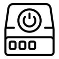 Push button media box icon outline vector. Computer internet Royalty Free Stock Photo