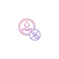 Push button start gradient linear vector icon