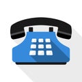 Push-button telephone flat icon Royalty Free Stock Photo