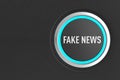 Push button with text fake news on dark background. 3D illustration Royalty Free Stock Photo