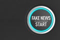 Push button with text fake news on dark background. 3D illustration Royalty Free Stock Photo