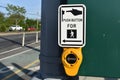 Push Button to Cross Street, Crosswalk Sign in New York Royalty Free Stock Photo