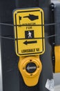 Push button to turn on the pedestrian traffic light. North Vancouver Canada