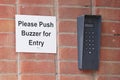 Push buzzer door bell for entry