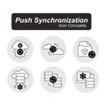 push data sync, push data synchronization, data push, push syncing, data sync push. Royalty Free Stock Photo