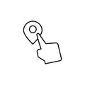 Push, finger, gesture icon. Element of corruption icon. Thin line icon on white background