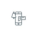 Push notifications icon. Monochrome simple sign from app development collection. Push notifications icon for logo