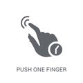 Push one finger and wait icon. Trendy Push one finger and wait l