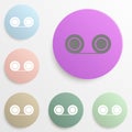 Push pin badge color set. Simple glyph, flat vector of web icons for ui and ux, website or mobile application Royalty Free Stock Photo