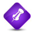 Push pin icon elegant purple diamond button