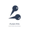 Push pin icon. Trendy flat vector Push pin icon on white background from Maps and Locations collection Royalty Free Stock Photo