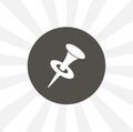 push pin isolated icon. pushbutton icon education design element Royalty Free Stock Photo