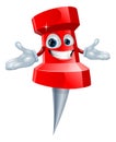 Push pin office supply mascot