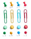 push pin paper clip thumbtack note office Royalty Free Stock Photo