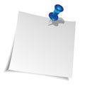 Push pin and paper note Royalty Free Stock Photo