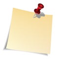 Push pin and paper note Royalty Free Stock Photo