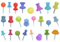 Push pin thumbtack icons set cartoon vector. Paper office Royalty Free Stock Photo