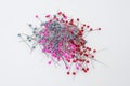 Push pins on white background Royalty Free Stock Photo