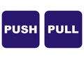 Push Pull Door signs set, vector icon