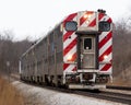 Push pull Metra commuter train heads east Royalty Free Stock Photo