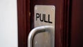 Push and pull sign on a door at a apartment Royalty Free Stock Photo