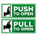 Push and pull to open door signs Royalty Free Stock Photo