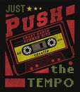 Push the tempo illustration wall art t shirt graphic design Royalty Free Stock Photo