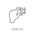 Push to minimize gesture linear icon. Modern outline Push to min