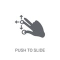 Push to slide right and left gesture icon. Trendy Push to slide