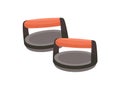 Push-up bars with handles for pushup exercise. Ergonomic home equipment for safe press-up workout. Colored flat vector