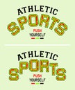 Push yourself athletic sports design typography printed t shirt vector illustration