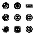 Pushbutton icons set, simple style Royalty Free Stock Photo