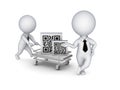 Pushcart with QR code. Royalty Free Stock Photo