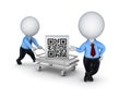 Pushcart with QR code. Royalty Free Stock Photo