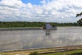 Pusher Tug and Liquid Carrying Barge on the Illinois River Royalty Free Stock Photo