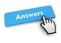 Answers button concept 3d illustration