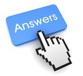 Answers button concept 3d illustration