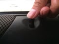 Pushing button lock door car inside for security. Royalty Free Stock Photo