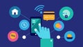 Pushing Buttons A hand tapping on a futuristic digital screen representing different payment options emphasizing user