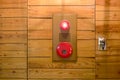 The pushing fire alarm on the wall next Royalty Free Stock Photo