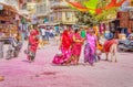 Pushkar beautiful people on the street, Rajasthan India Royalty Free Stock Photo